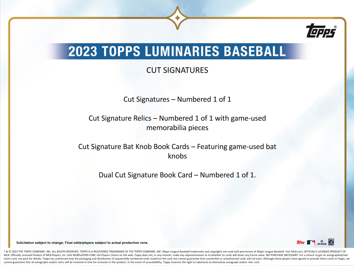 2023 Topps Luminaries Baseball Hobby Box