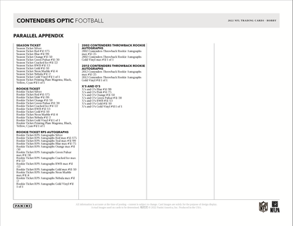 2022 Panini Contenders Optic Football Hobby 20 Box Case