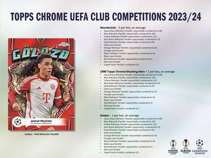 2023-24 Topps UEFA Club Competitions Chrome Soccer Hobby Box