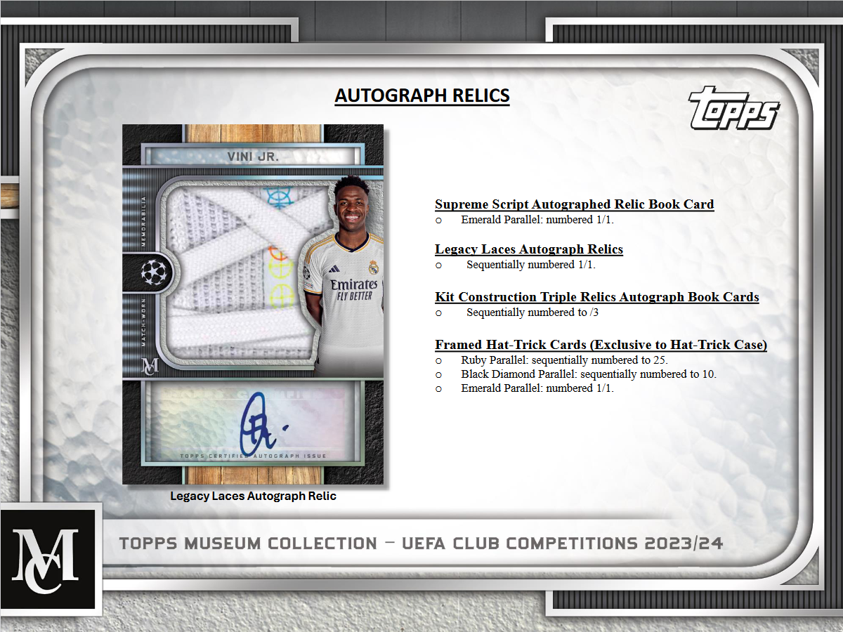 2023-24 Topps UEFA Club Competitions Museum Collection Soccer Hobby 12 Box Case