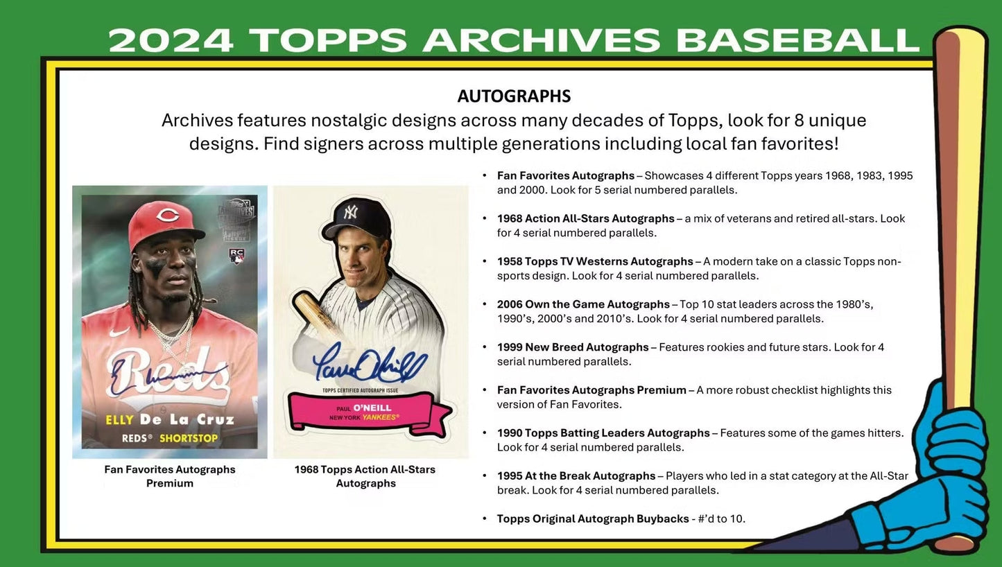 2024 Topps Archives Baseball Blaster Box 40 Box Case