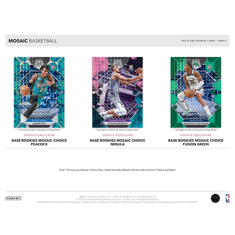 2022/23 Panini Mosaic Basketball Choice 20 Box Case
